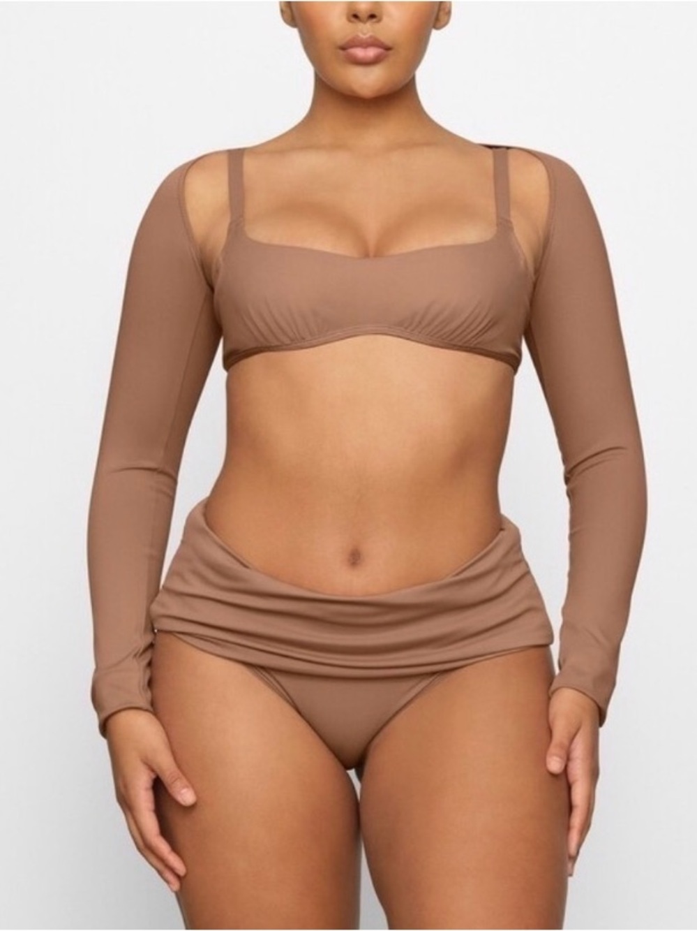 SKIMS Brown Swim Shrug | xxs | taupe